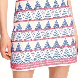 Club Monaco Beaded Skirt Menditha Skirt White Blue Red Pink NWT $249 Retail